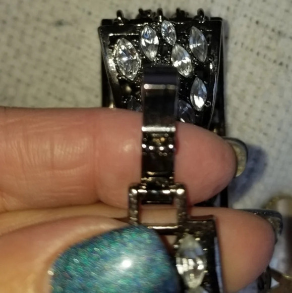 Vintage hematite and crystal bracelet - Picture 7 of 8